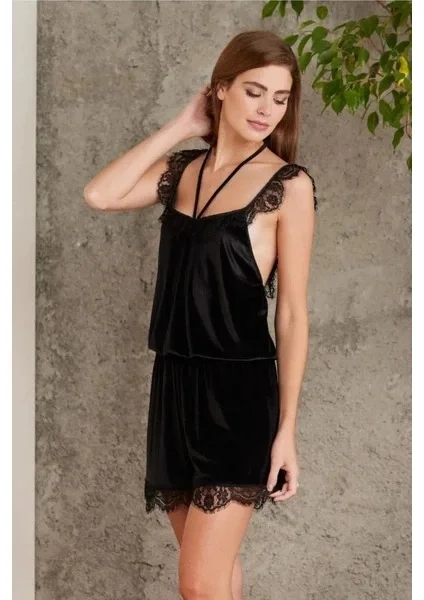 Pierre Cardin 4800 Dantelli Kadife Tulum  Sabahlik Takım
