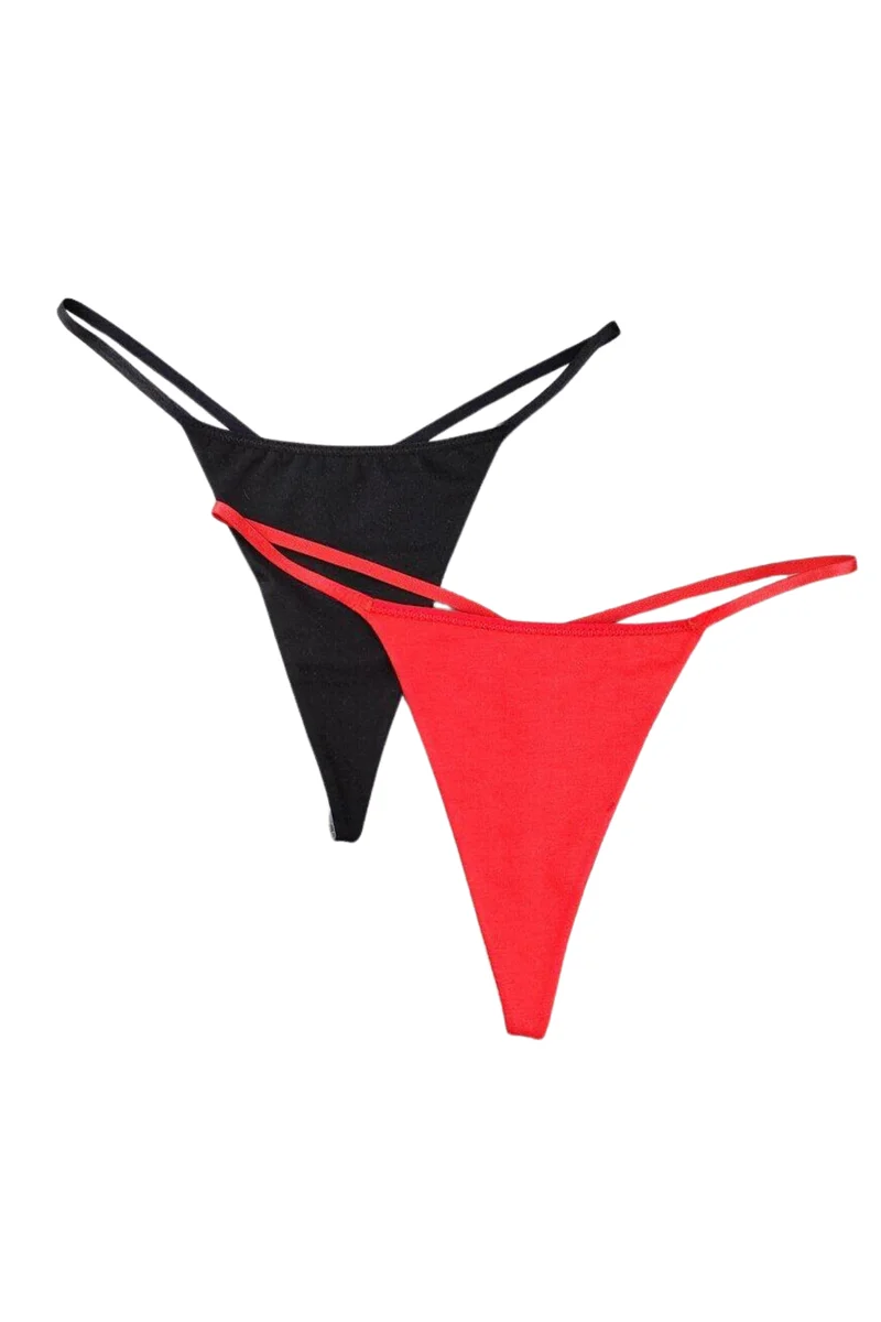 Süprem Penye Tanga String Külot 2'li