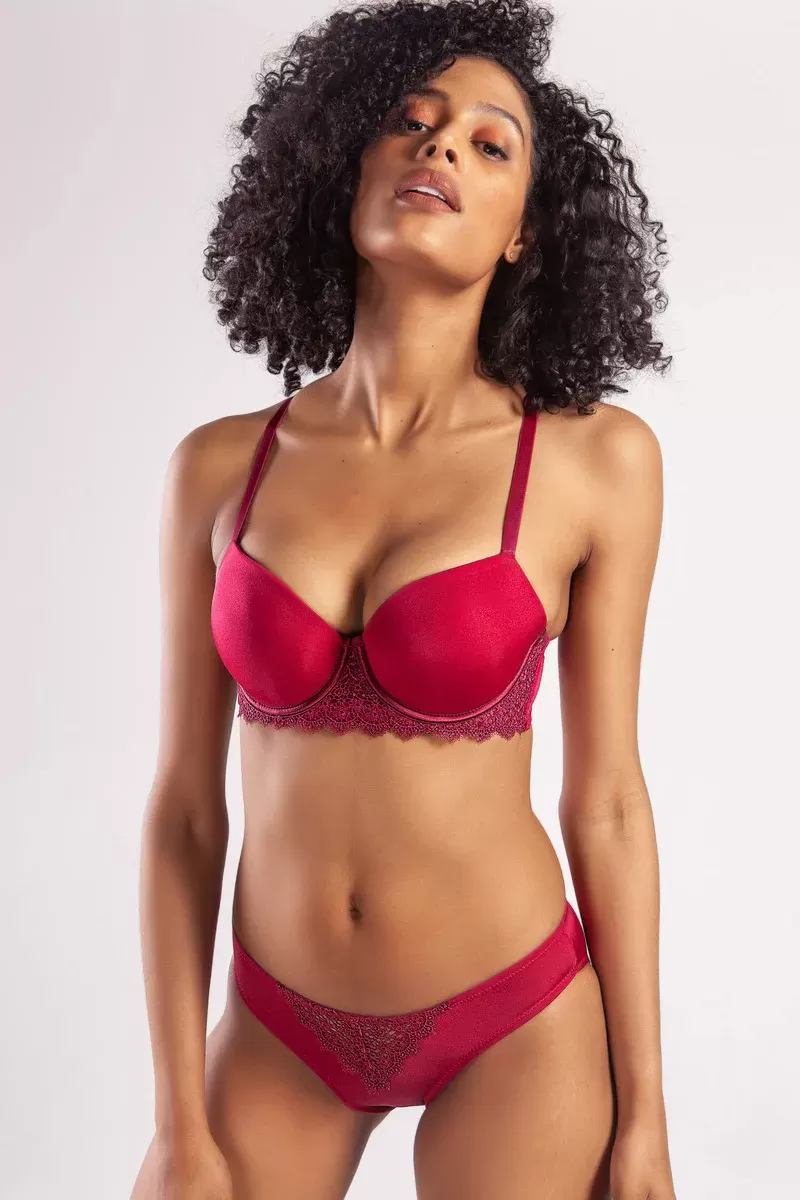 Garland Big size Plunge Bra, Şarap Rengi Konforlu ve Şık Sütyen