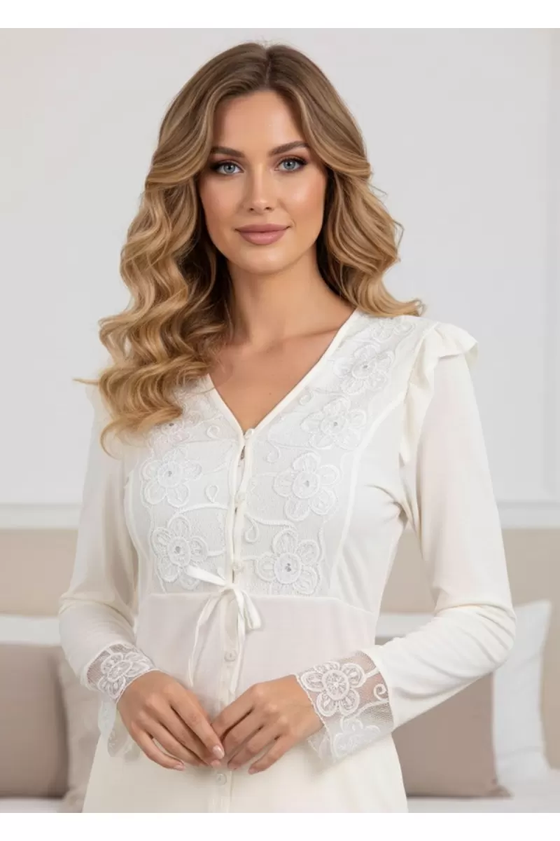 Ekru Penye Pijama Takımı - 1567