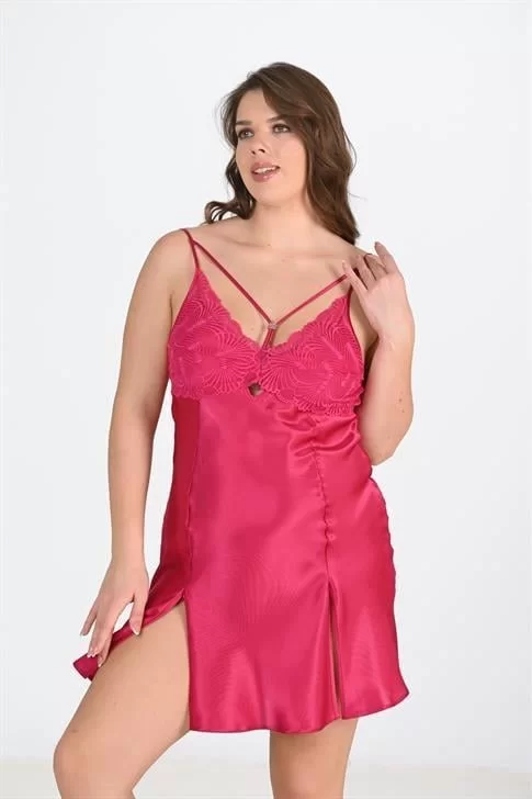 2'li Vişne Sabahlık Takımı Bigsize 6212