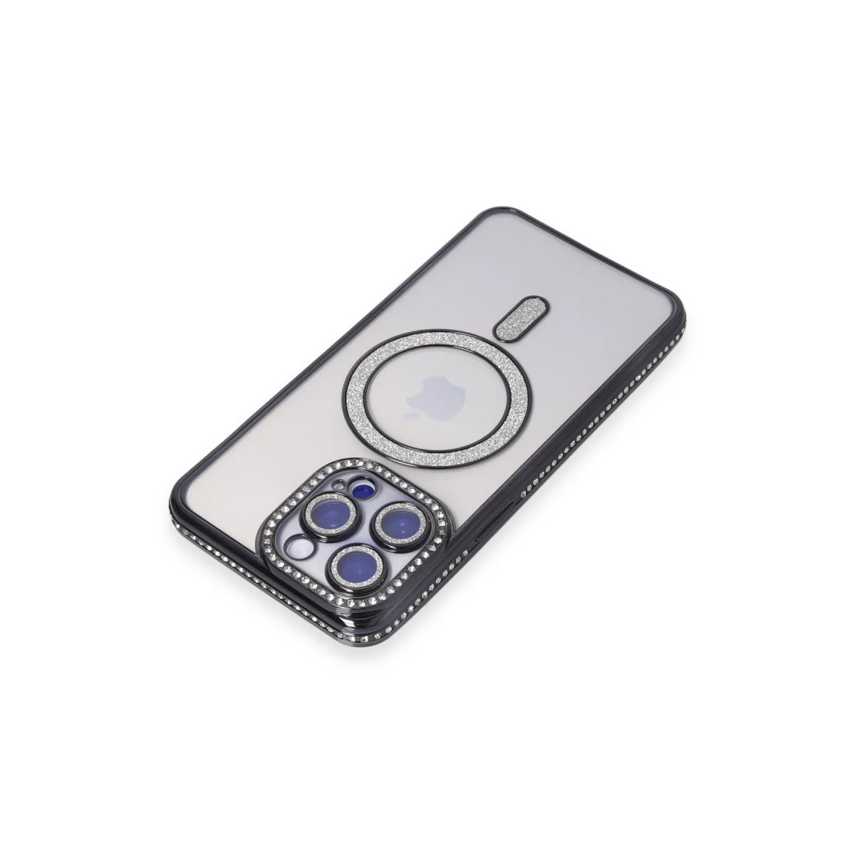 iPhone 14 Pro Kılıf Joke Simli Magneticsafe Kılıf - Siyah
