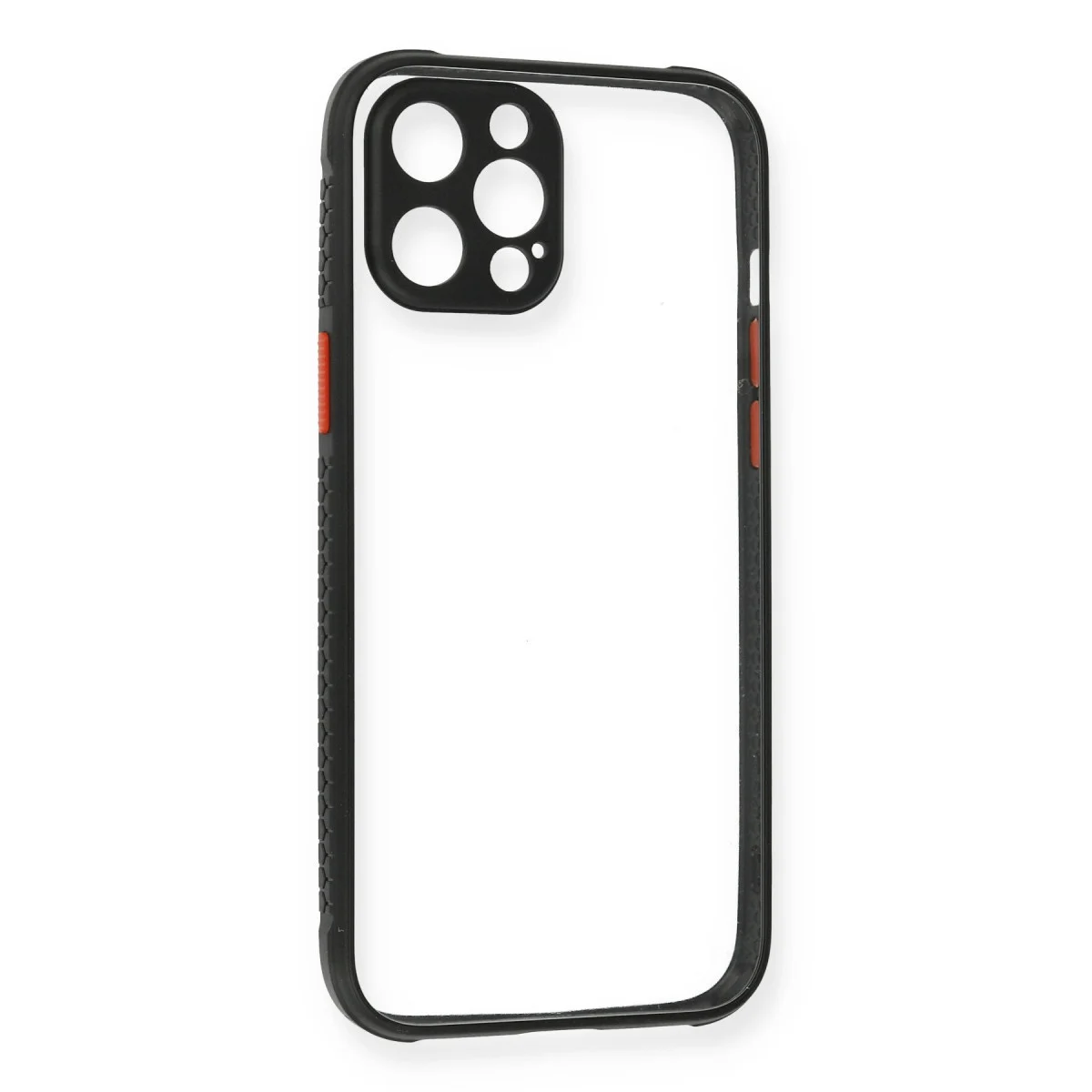 iPhone 12 Pro Kılıf Miami Şeffaf Silikon - Siyah