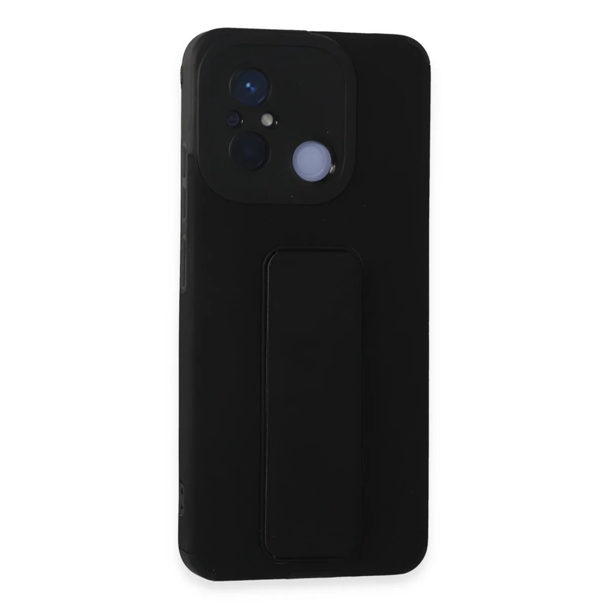 Redmi 12C Kılıf Mega Standlı Silikon - Siyah