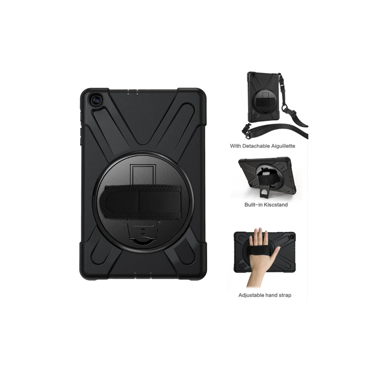 Galaxy T510 Tab A 10.1 Kılıf Amazing Tablet Kapak - Siyah