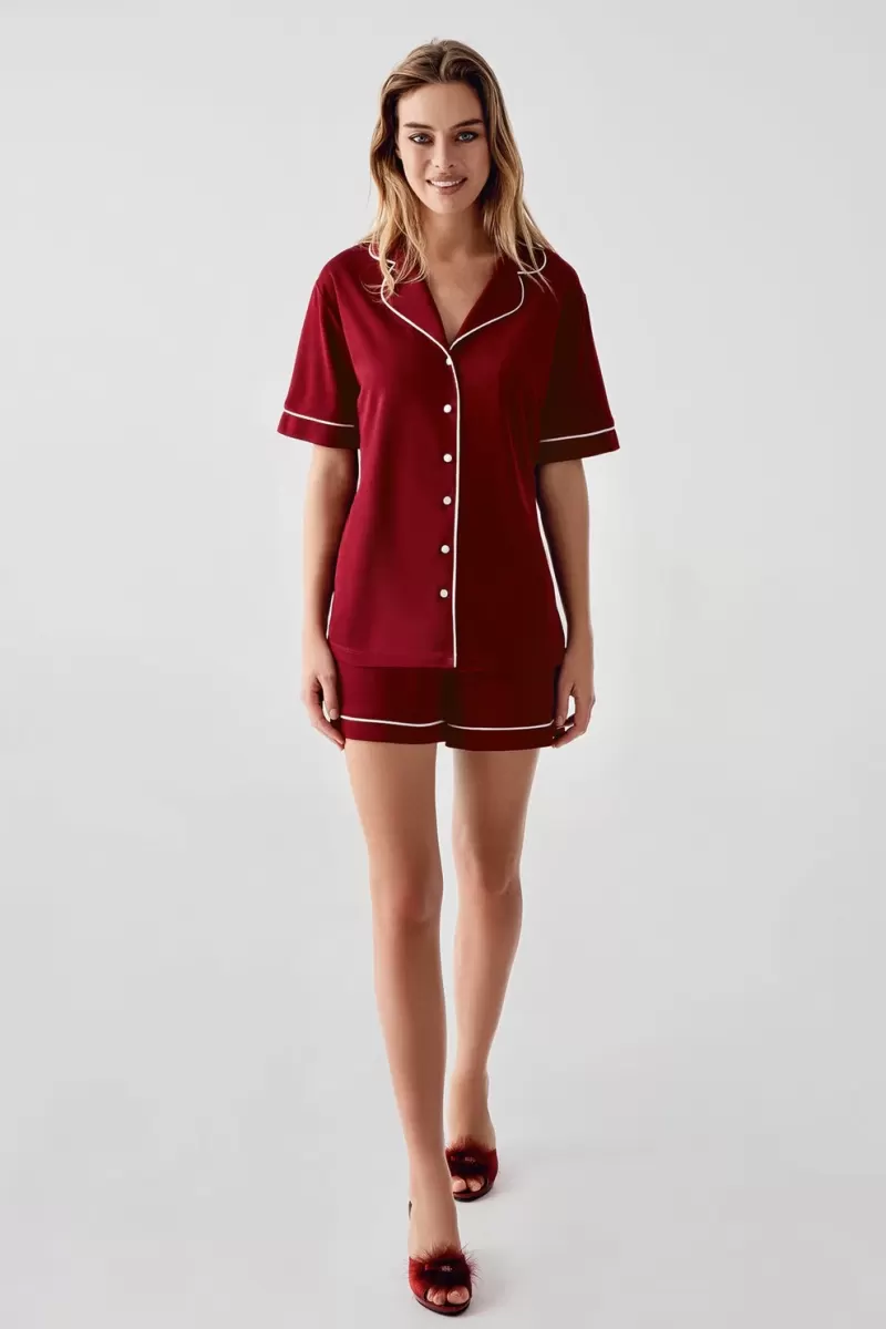 Freshness 324 Kadın 4'Lü Sabahlıklı Şorlu Pijama Takımı