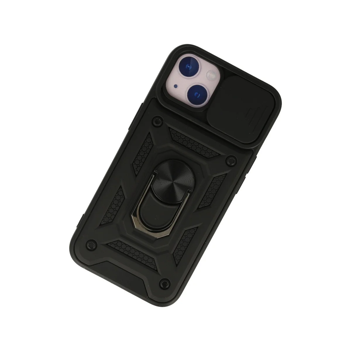 iPhone 13 Kılıf Pars Lens Yüzüklü Silikon - Siyah