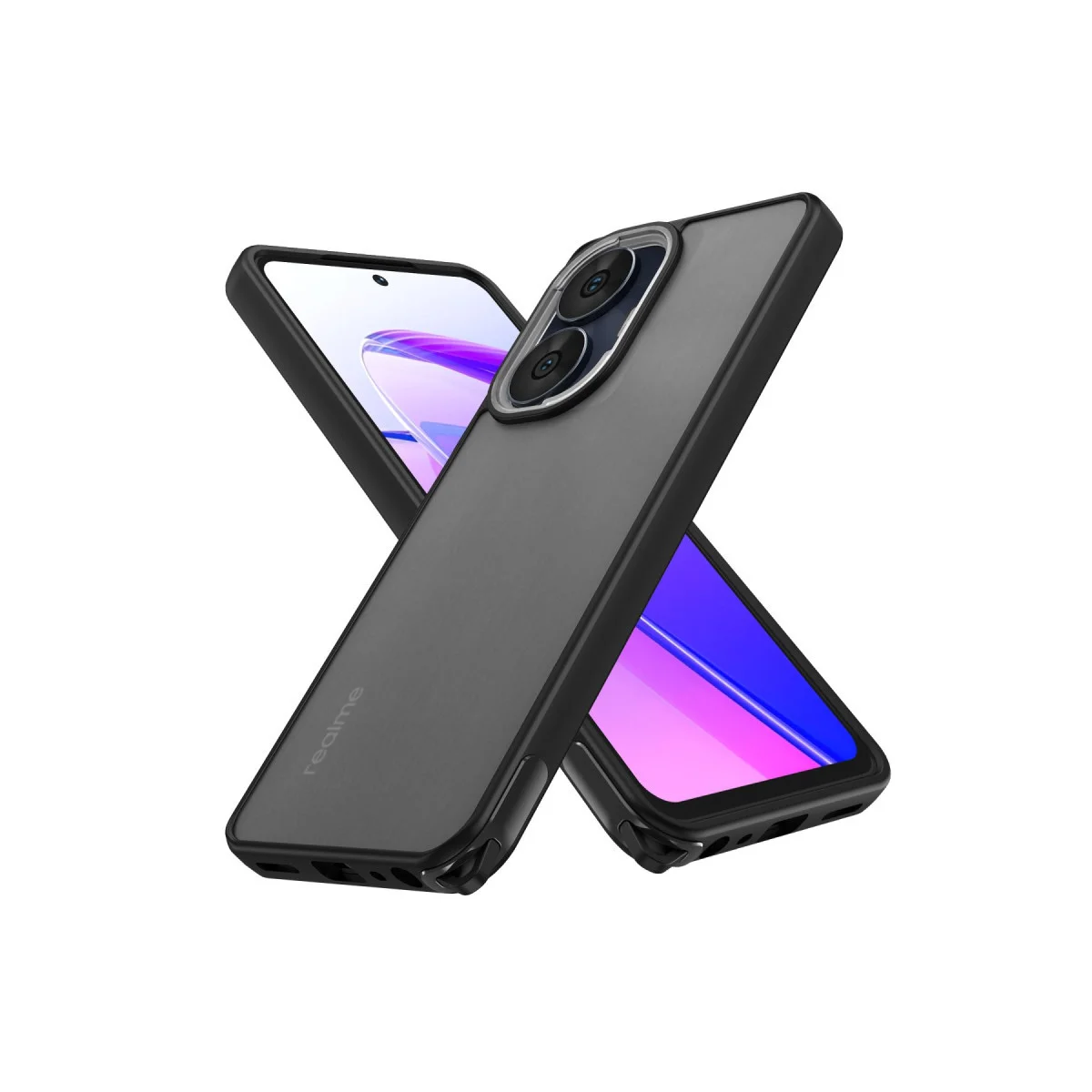 Realme C55 Kılıf Elegant Kapak - Siyah