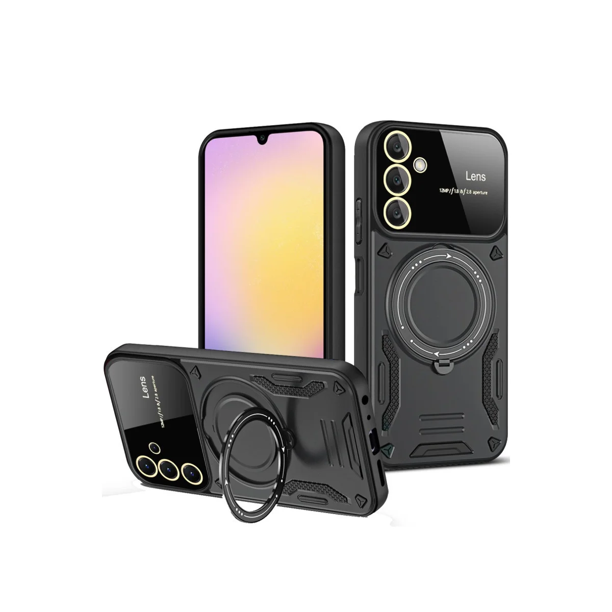 Galaxy A54 5G Kılıf Joy Lens Standlı Kapak - Siyah
