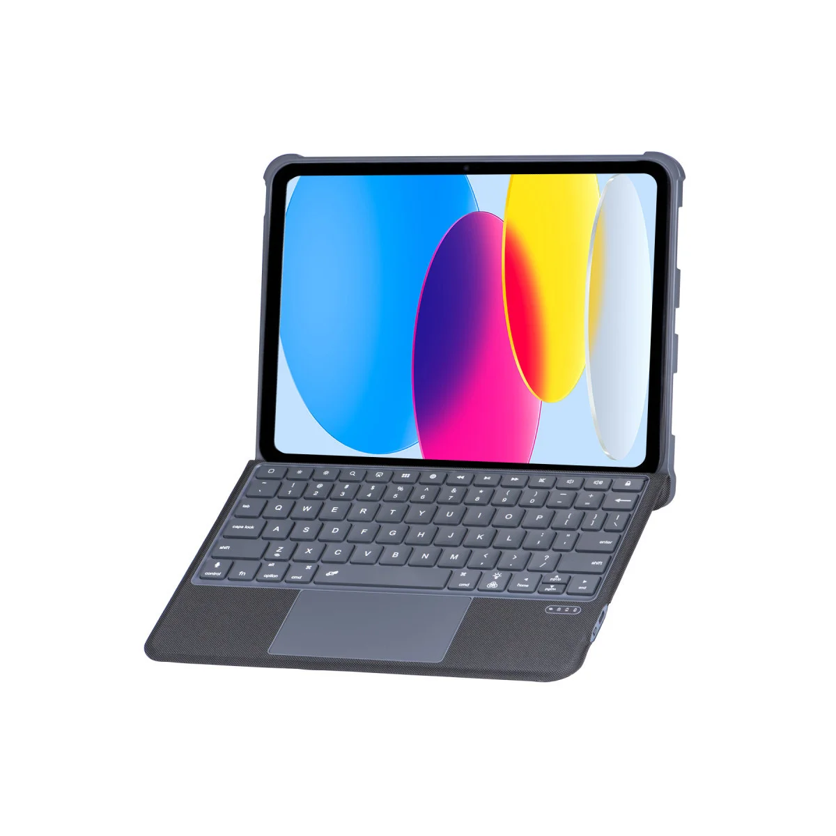 T5508D iPad 2022 10.9 (10.Nesil) Kılıf Palermo Ledli Klavyeli Standlı Tablet Kılıfı - Siyah