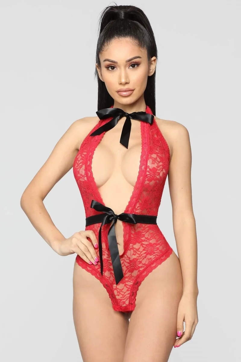 Boyun ve Bel Kısmı Fiyonklu Babydoll 3209