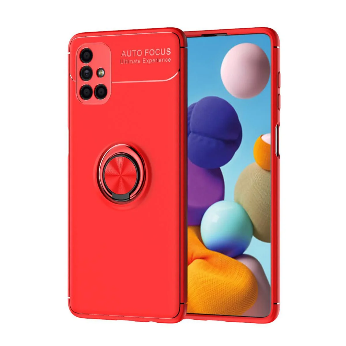 Galaxy M51 Kılıf Range Yüzüklü Silikon - Kırmızı