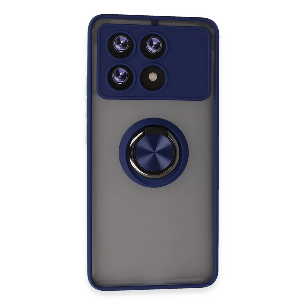 Poco X6 Pro Kılıf Montreal Yüzüklü Silikon Kapak - Lacivert