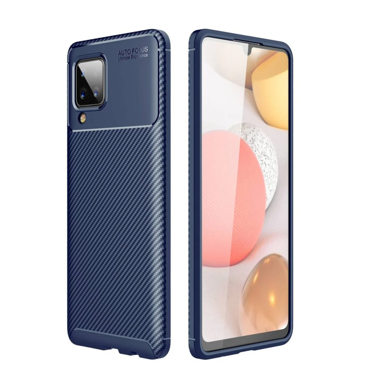 Galaxy A22 Kılıf Auto Focus Karbon Kapak - Lacivert