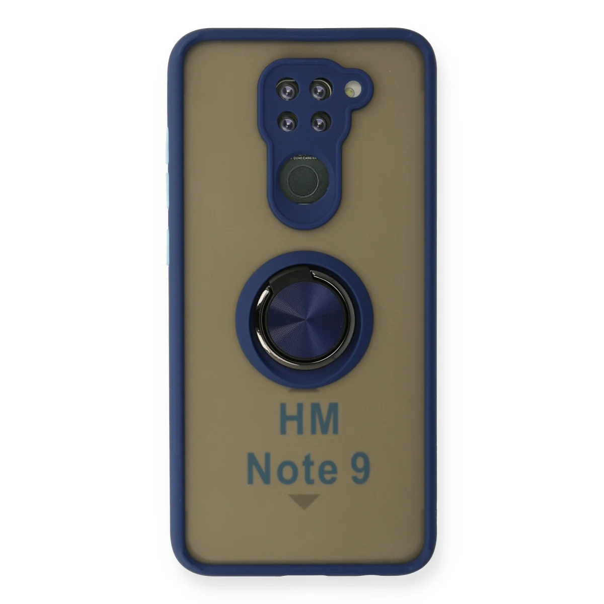 Redmi Note 9 Kılıf Montreal Yüzüklü Silikon Kapak - Lacivert