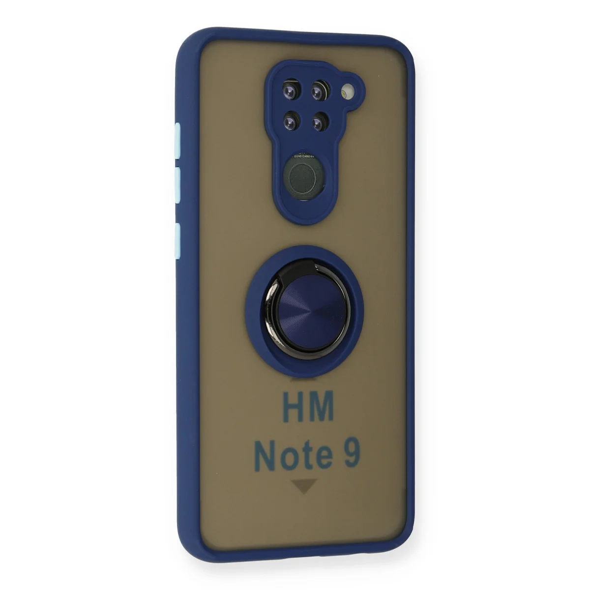 Redmi Note 9 Kılıf Montreal Yüzüklü Silikon Kapak - Lacivert