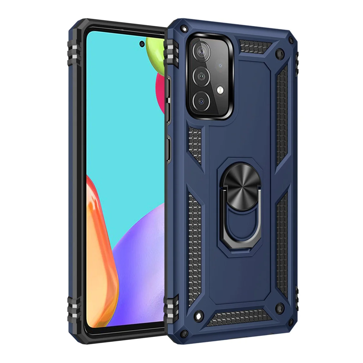 Galaxy A33 5G Kılıf Sofya Yüzüklü Silikon Kapak - Lacivert