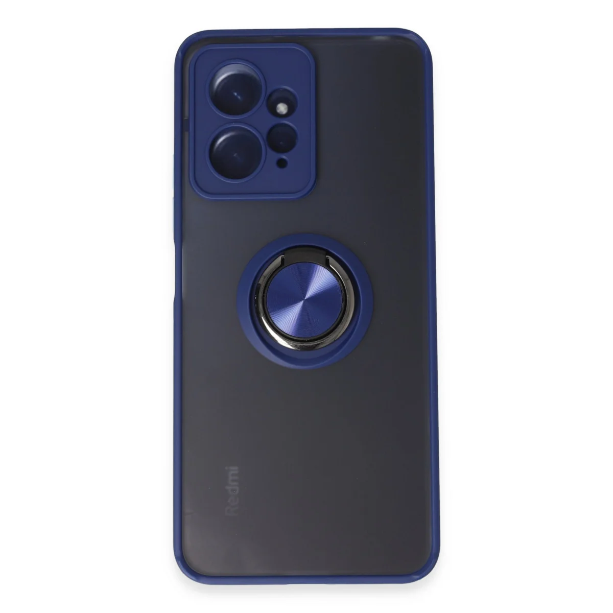 Redmi Note 12 4G Kılıf Montreal Yüzüklü Silikon Kapak - Lacivert