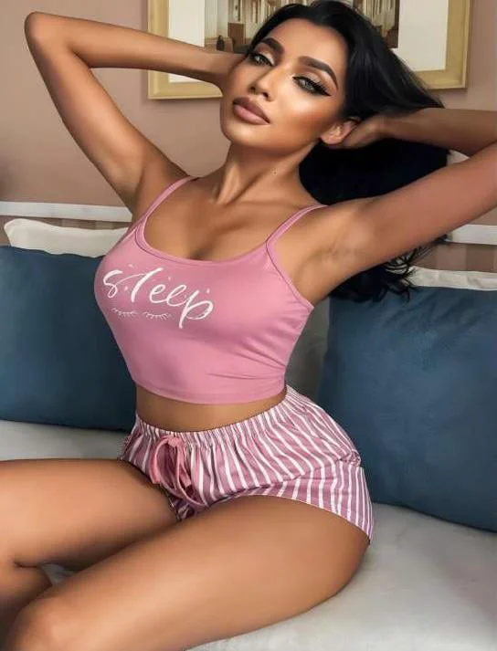 Çizgili Askılı Şortlu Pijama Takımı