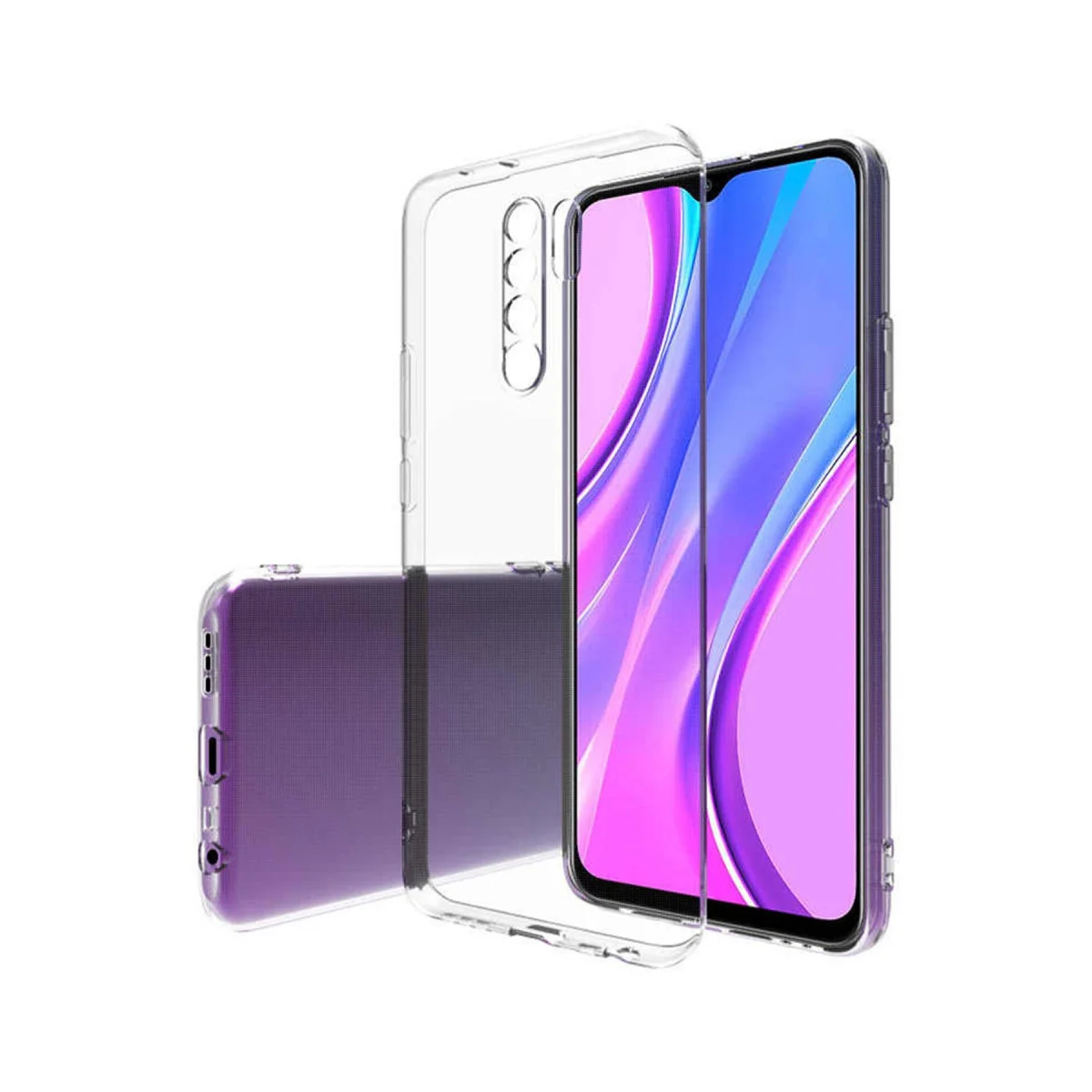 Redmi 9 Kılıf Lüx Şeffaf Silikon - Şeffaf
