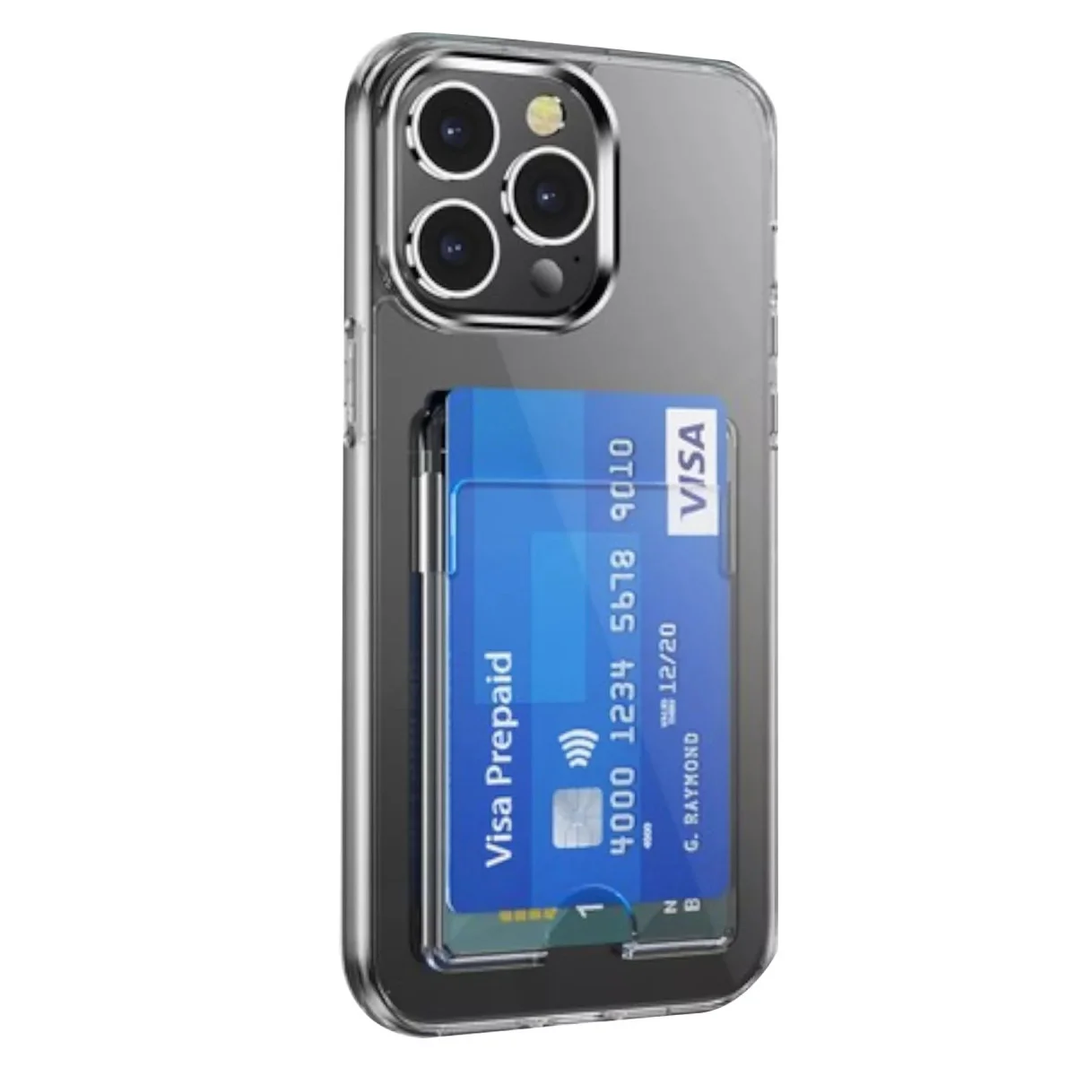 iPhone 14 Pro Kılıf Kart Şeffaf Silikon - Şeffaf