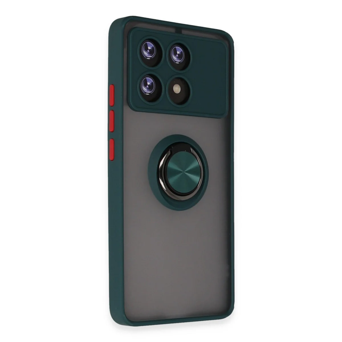 Poco X6 Pro Kılıf Montreal Yüzüklü Silikon Kapak - Yeşil