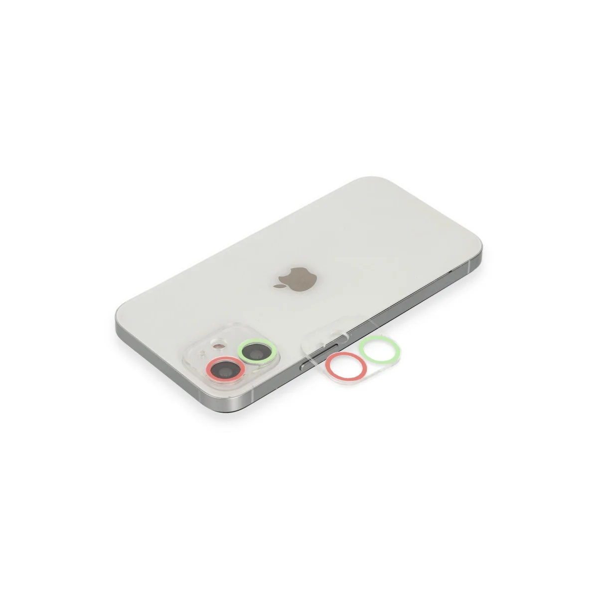iPhone 11 Renkli Kamera Lens Koruma Cam - Yeşil-Pembe