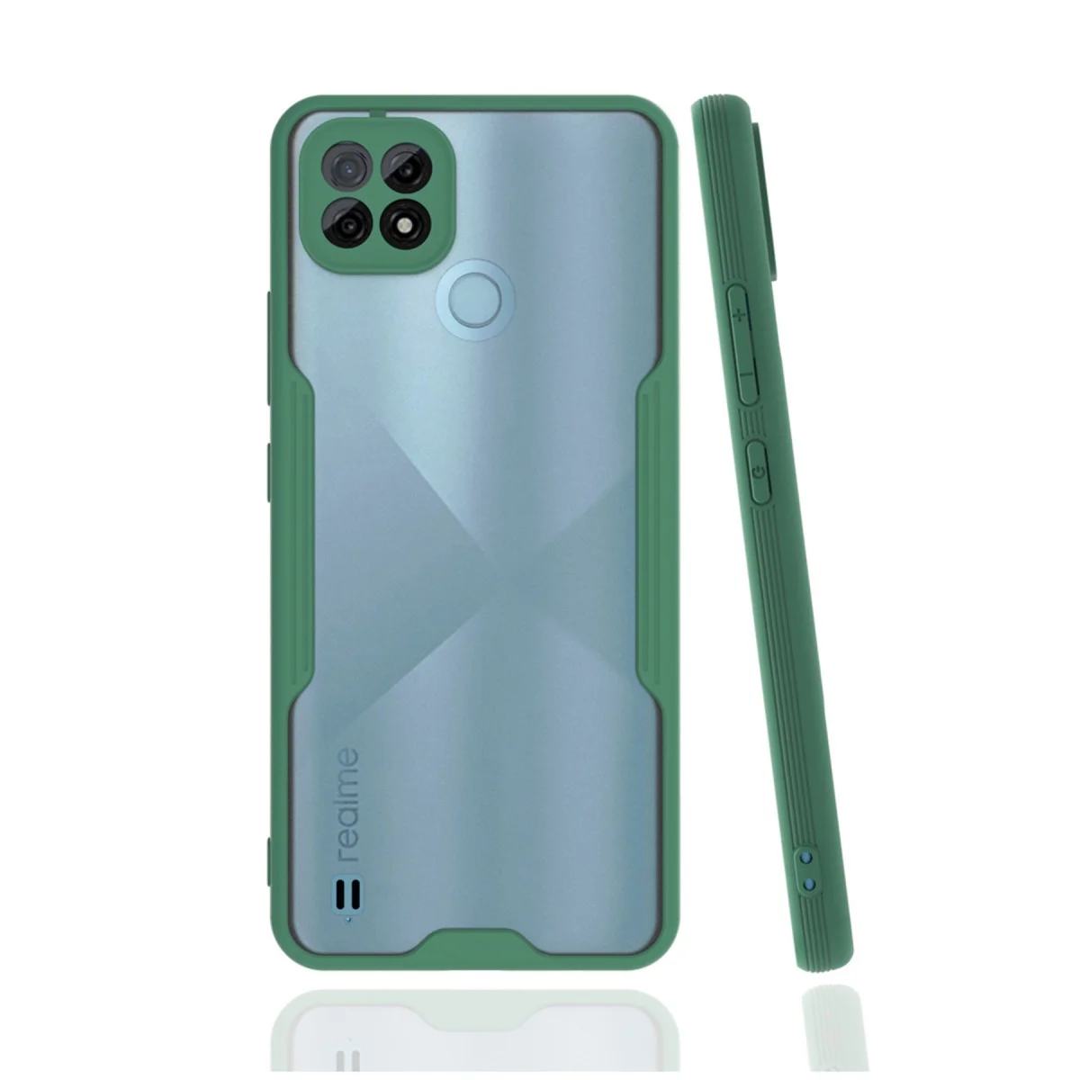 Realme C21 Kılıf Platin Silikon - Yeşil