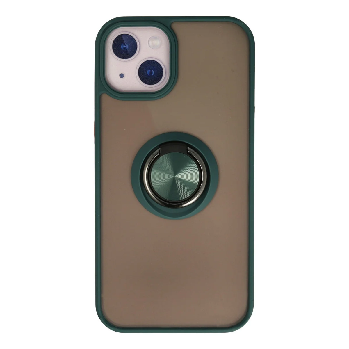 iPhone 13 Mini Kılıf Montreal Yüzüklü Silikon Kapak - Yeşil