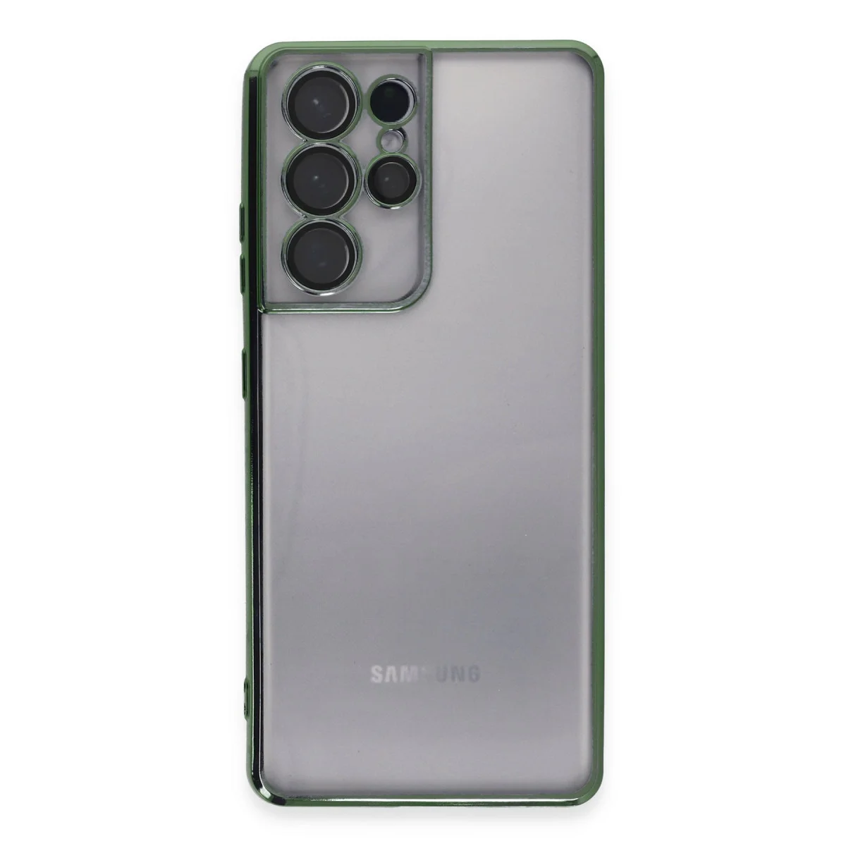 Galaxy S21 Ultra Kılıf Razer Lensli Silikon - Yeşil