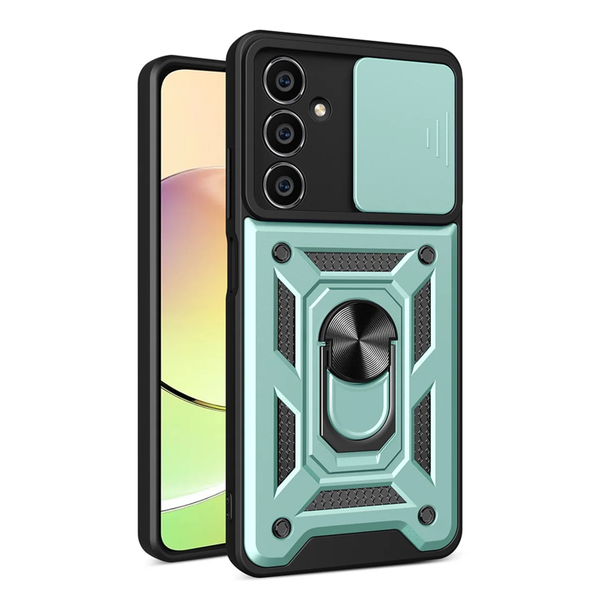 Galaxy A15 4G Kılıf Pars Lens Yüzüklü Silikon - Yeşil