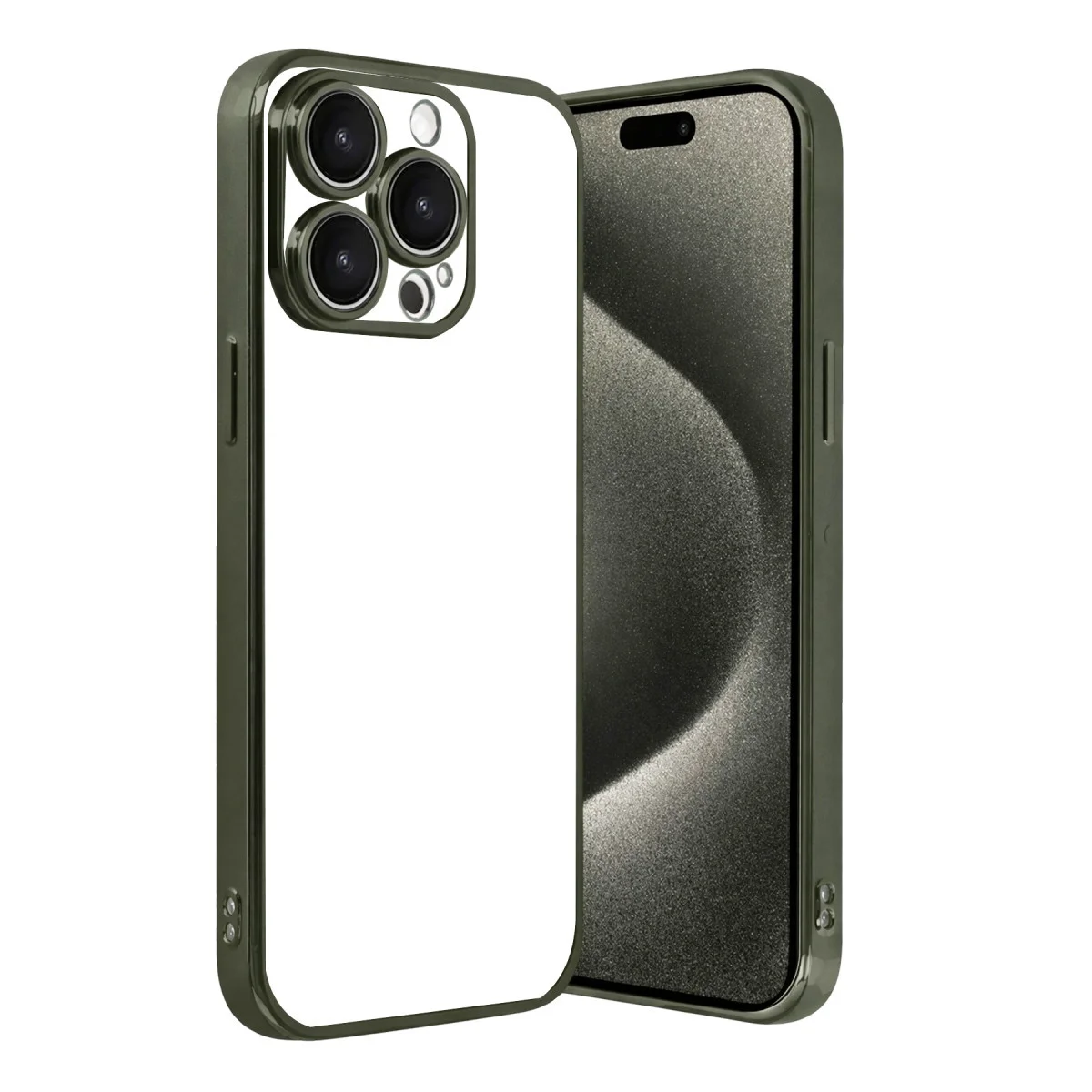 iPhone 15 Pro Max Razer Lensli Silikon - Yeşil