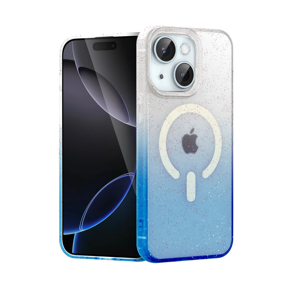 iPhone 15 Plus Pummel Shiny Magsafe Kapak - Mavi