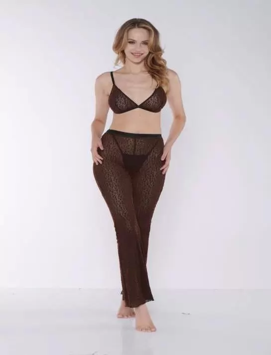 Siyah Transparan Fantezi Sütyen Pijama Takımı