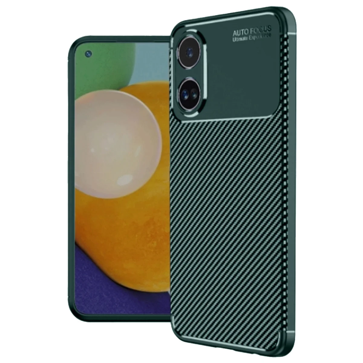A60 Kılıf Auto Focus Karbon Kapak - Koyu Yeşil
