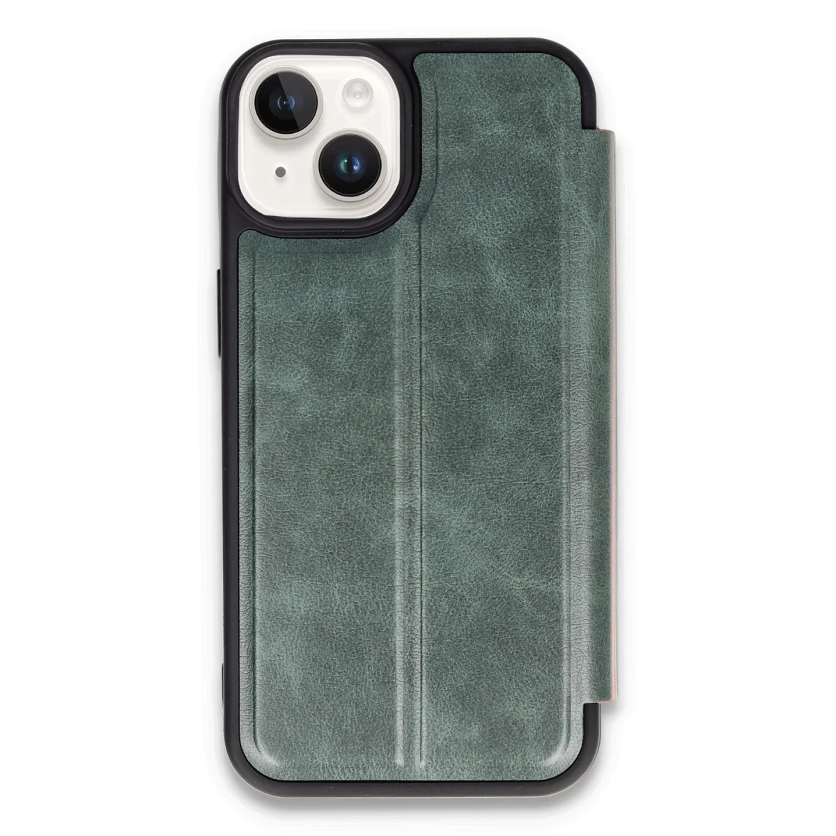iPhone 14 Kılıf Flip Cover - Koyu Yeşil