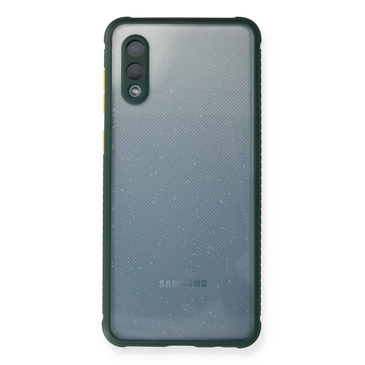 Galaxy A02 Kılıf Miami Şeffaf Silikon - Koyu Yeşil