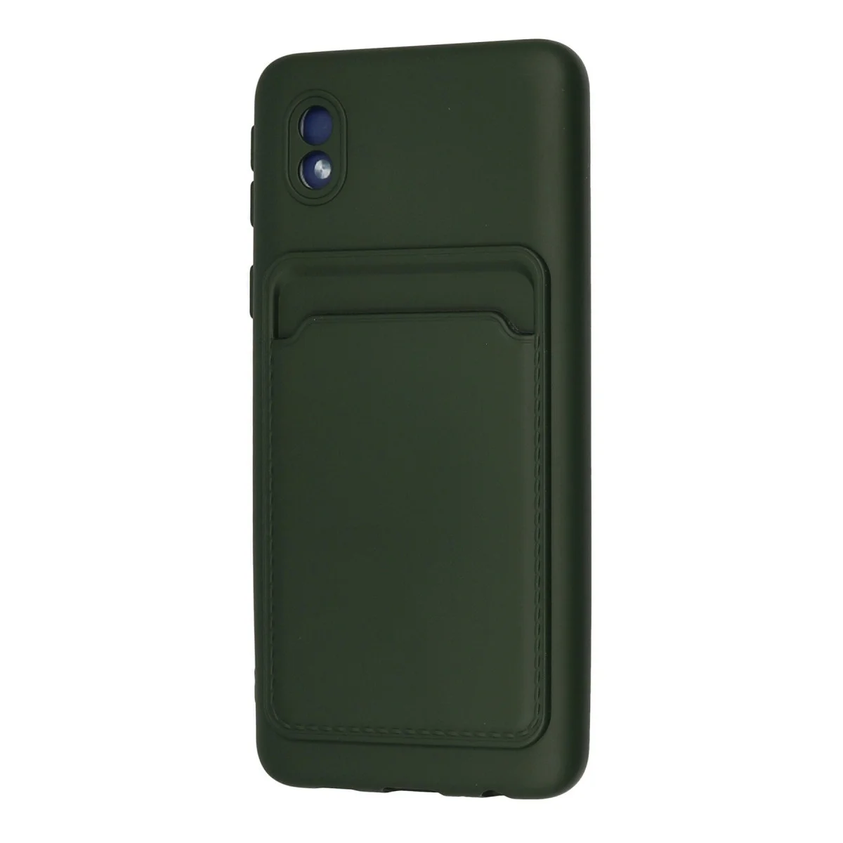 Galaxy A01 Core Kılıf Kelvin Kartvizitli Silikon - Koyu Yeşil