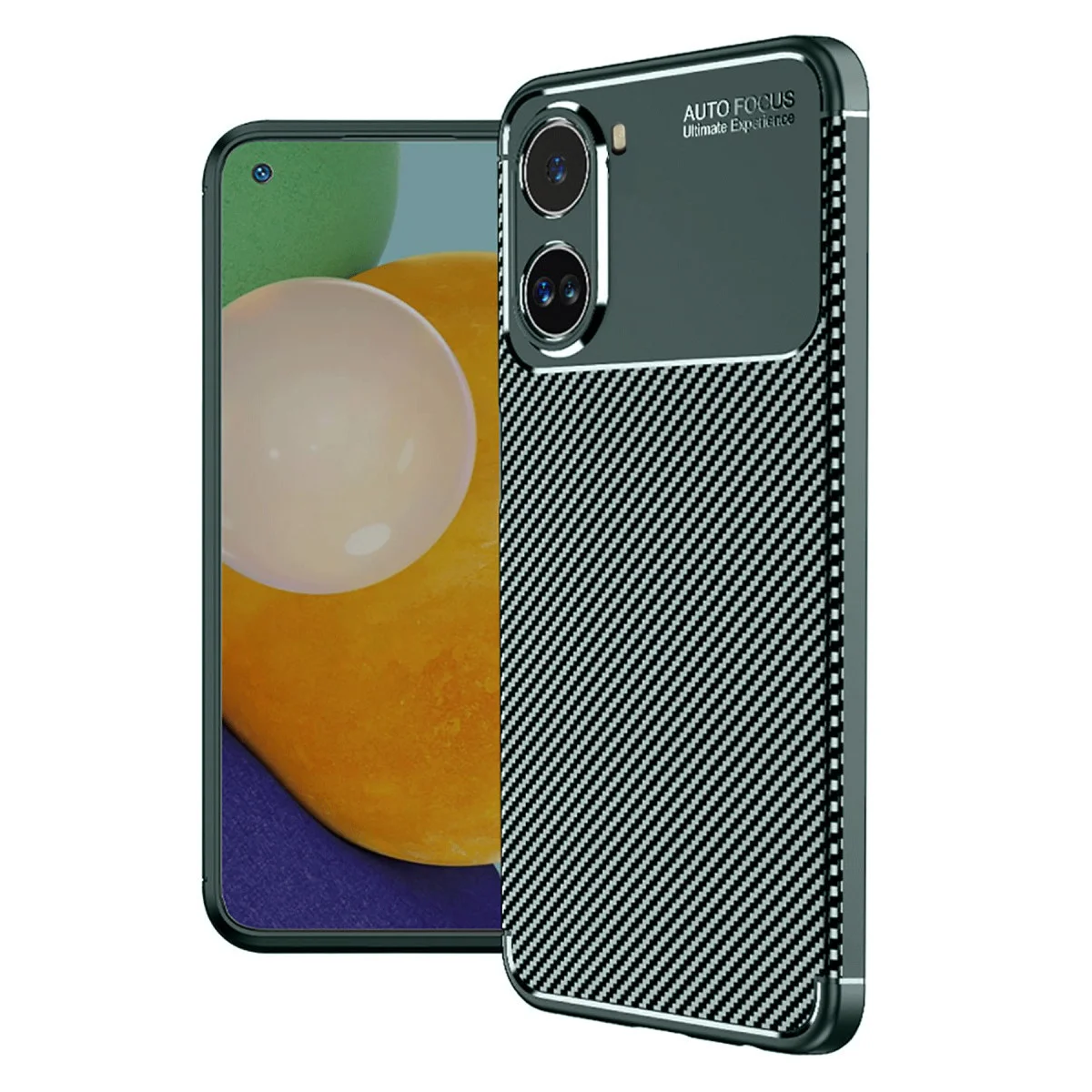 Poco X7 Pro Kılıf Auto Focus Karbon Kapak - Koyu Yeşil
