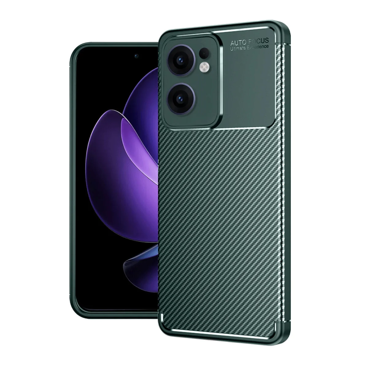 Reno 13F Kılıf Auto Focus Karbon Kapak - Koyu Yeşil