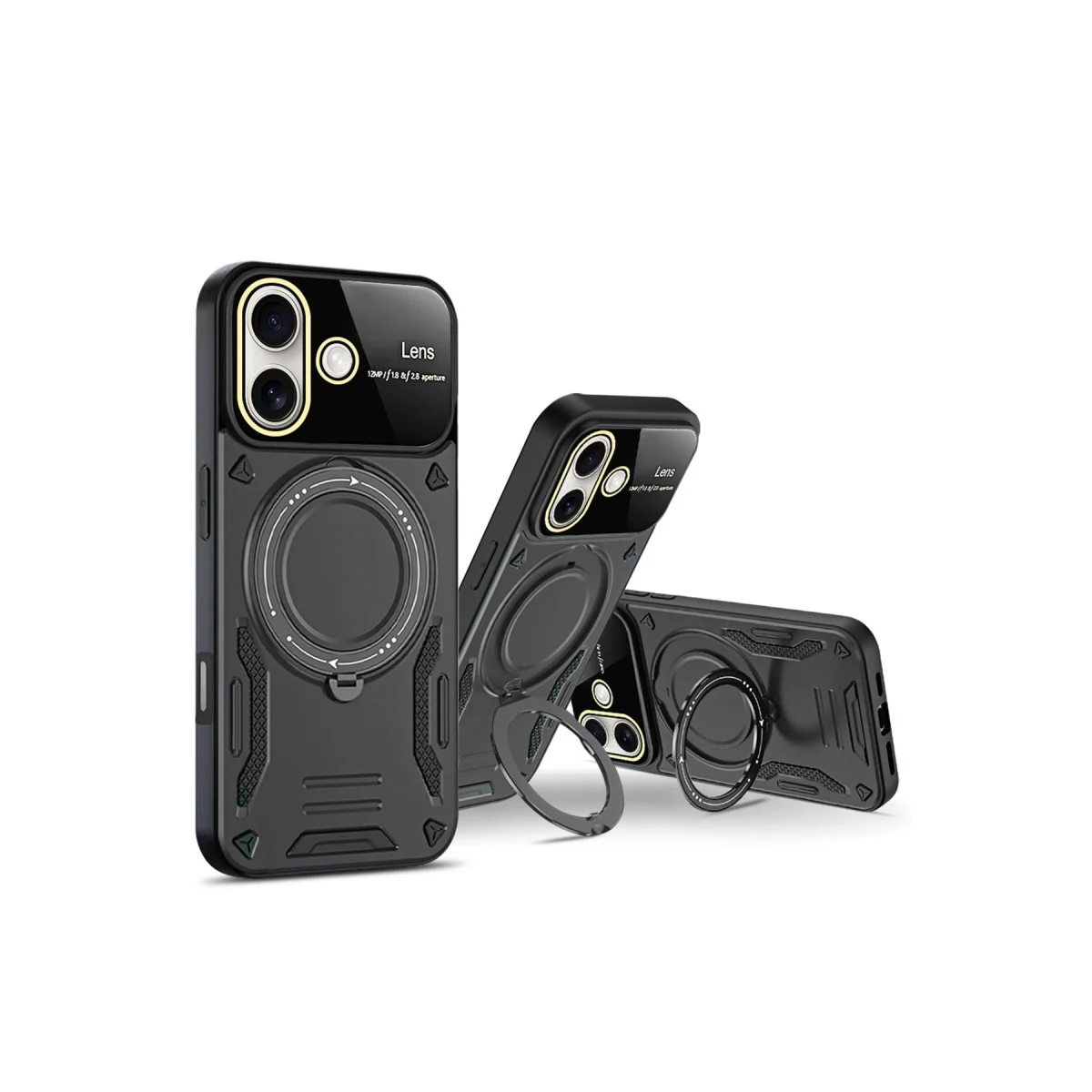 iPhone 16 Kılıf Joy Lens Standlı Kapak - Mor