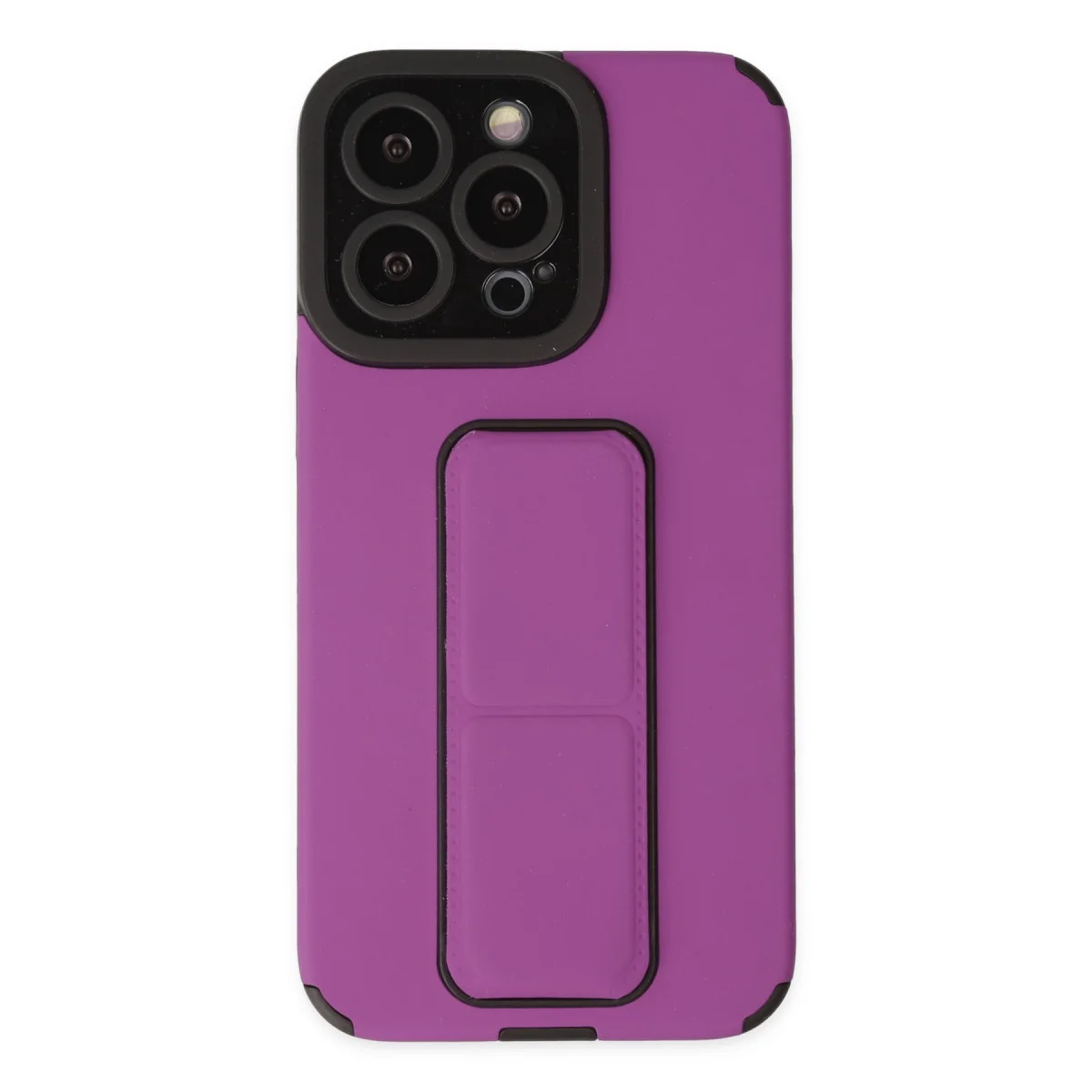 iPhone 13 Pro Kılıf Mega Standlı Silikon - Mor