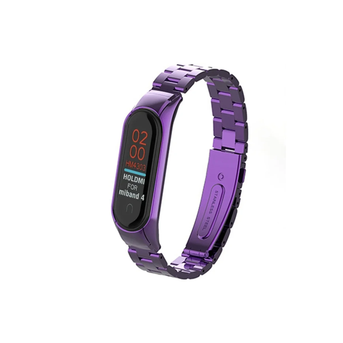 Mi Band 4 Metal Baklalı Kordon - Mor