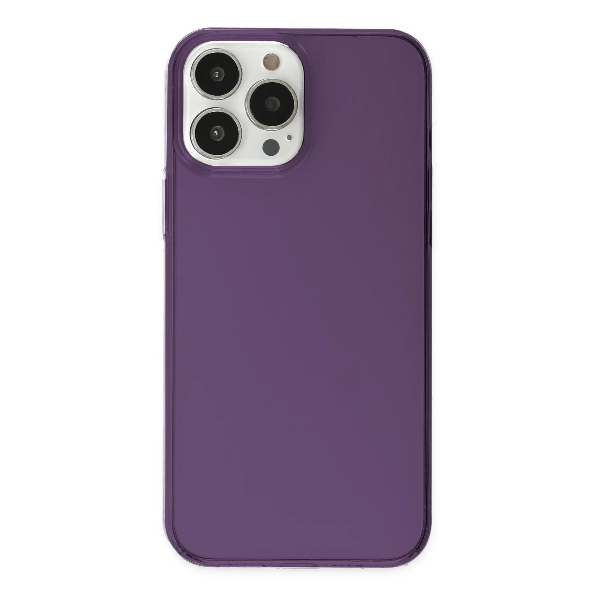 iPhone 14 Pro Max Kılıf Pc Sert Şeffaf Kapak - Mor