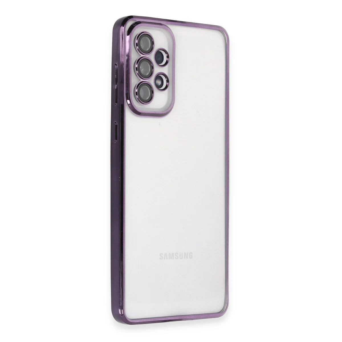 Galaxy A73 5G Kılıf Razer Lensli Silikon - Mor