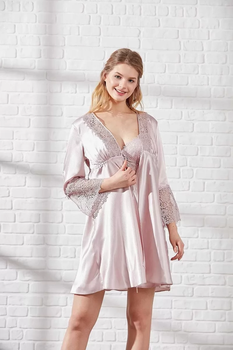 Pierre Cardin 6625 Kısa Gecelikli 6'lı İpek Set