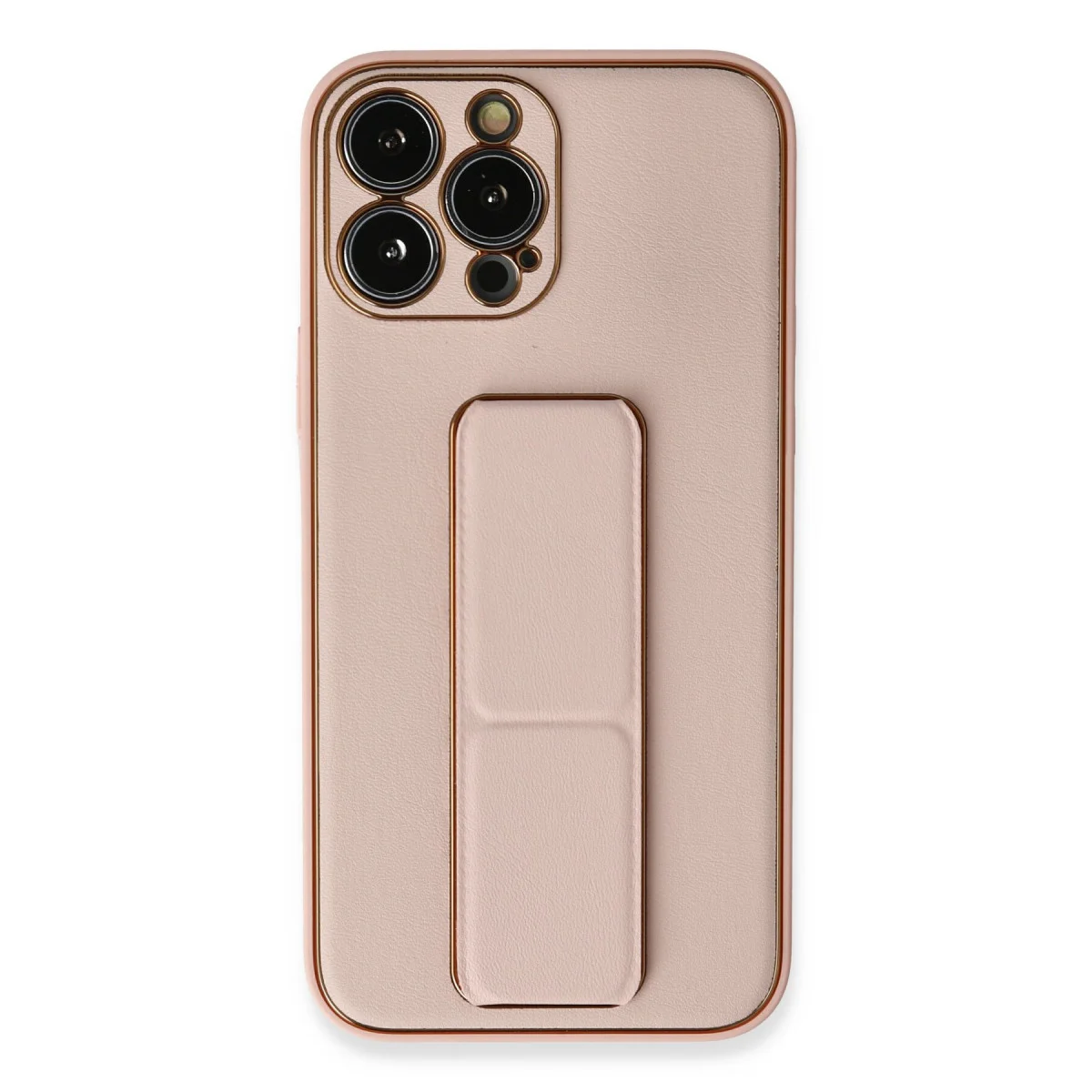 iPhone 13 Pro Kılıf Coco Deri Standlı Kapak - Pembe