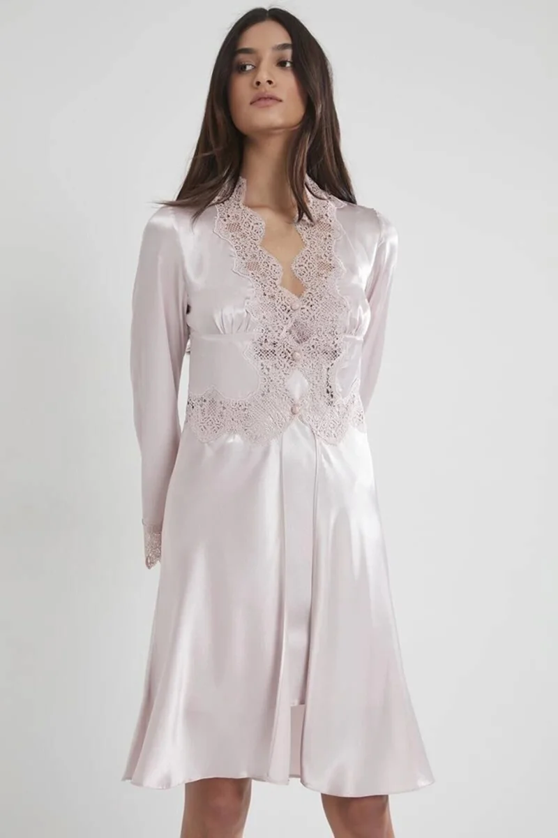 Pierre Cardin 6335 6'lı Saten Gecelik Sabahlık Takım