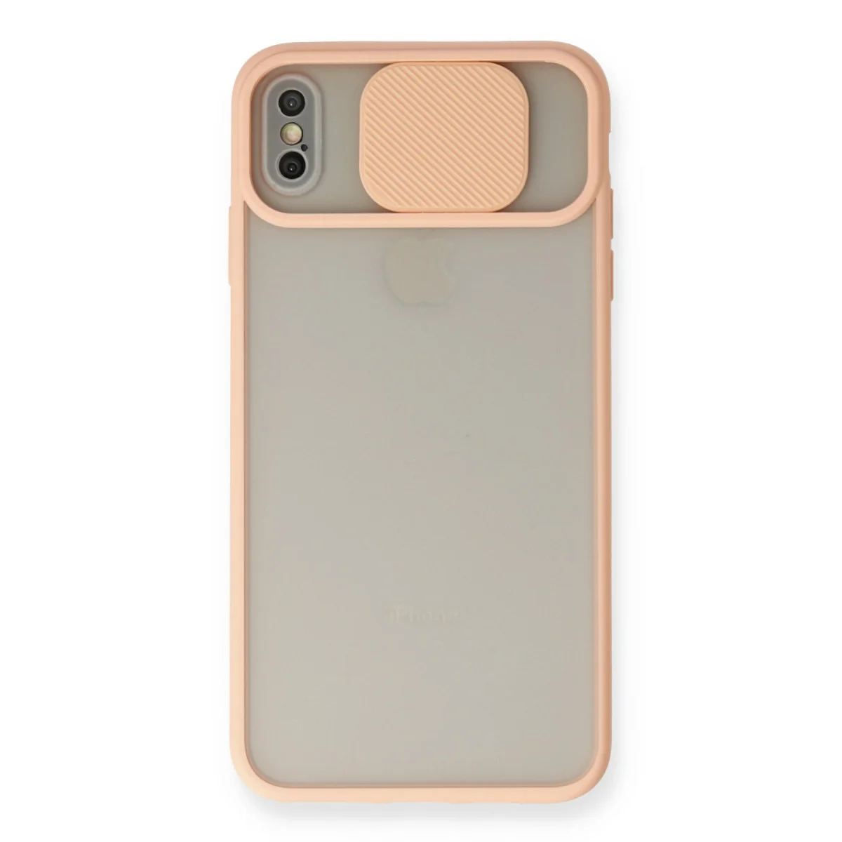 iPhone X Kılıf Palm Buzlu Kamera Sürgülü Silikon - Pembe