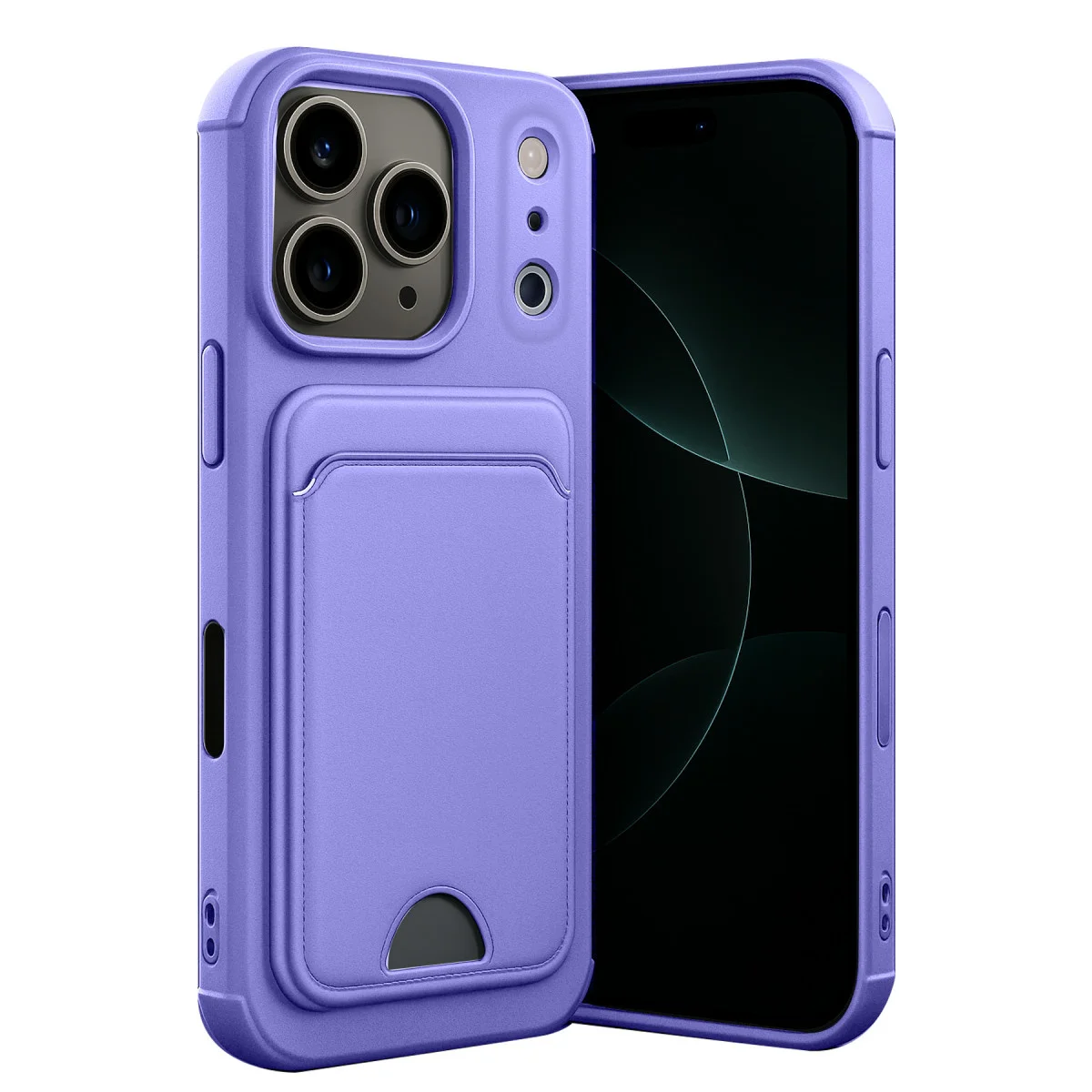 iPhone 17 Pro Max Kelvin Kartvizitli Silikon - Lila